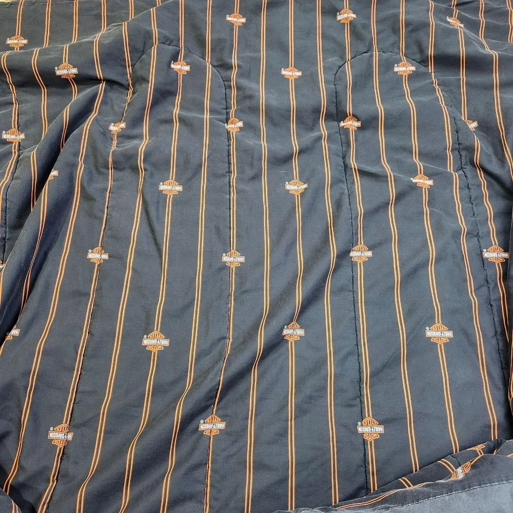 Harley-Davidson Queen Comforter 86x82 Flames Motorcycle Quilted Reversible